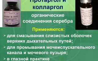 Показания и ограничения по применению капель в нос Колларгол