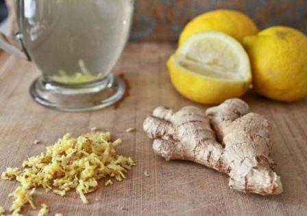 Корень Zingiberaceae натёртый, целый и лимон