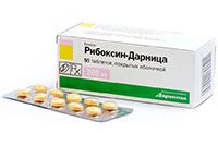 Упаковка и пластинка с таблетками Рибоксин-Дарница