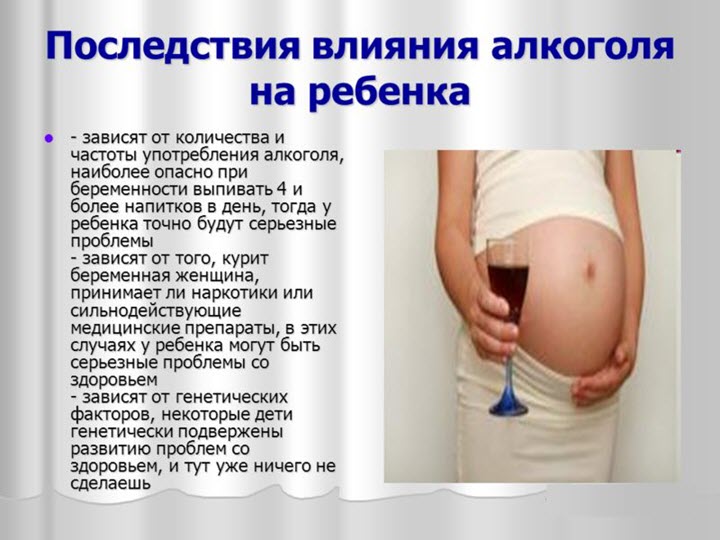 Влияние вредных привычек на плод
